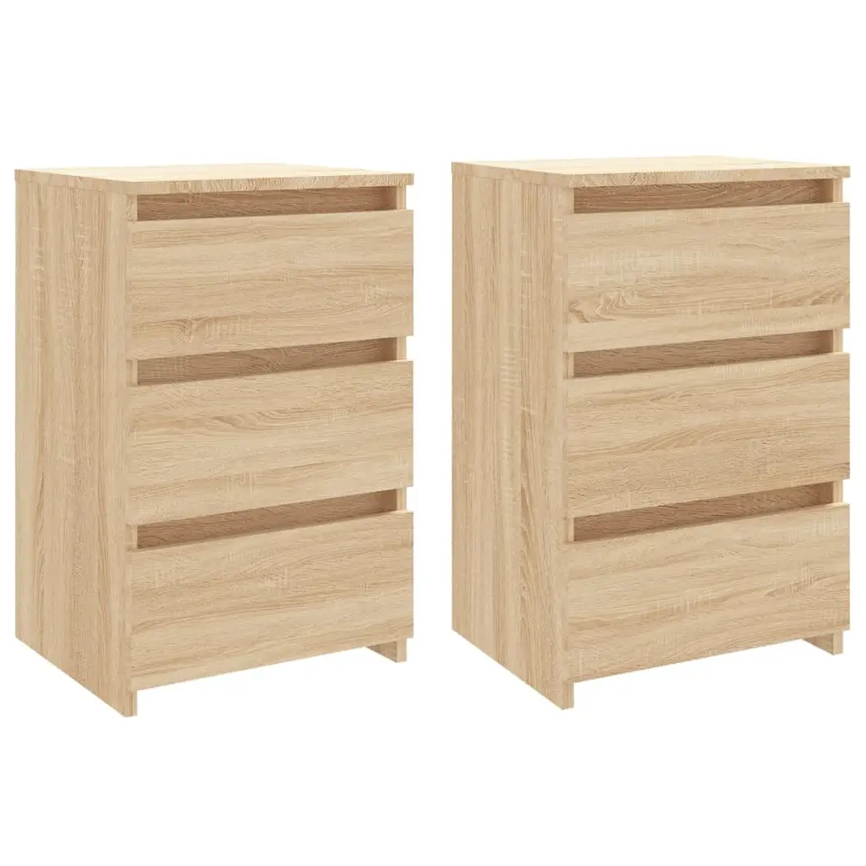 vidaXL - Nachtkastje - Bruin - Bewerkt hout - 2 stuks