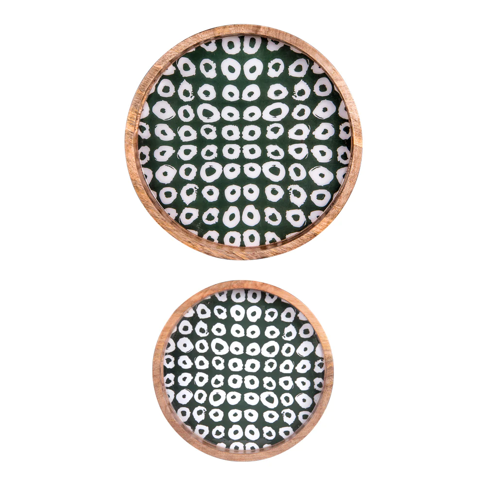 Set de 2 plateaux ronds Atika de 35 et 40 cm Table passion