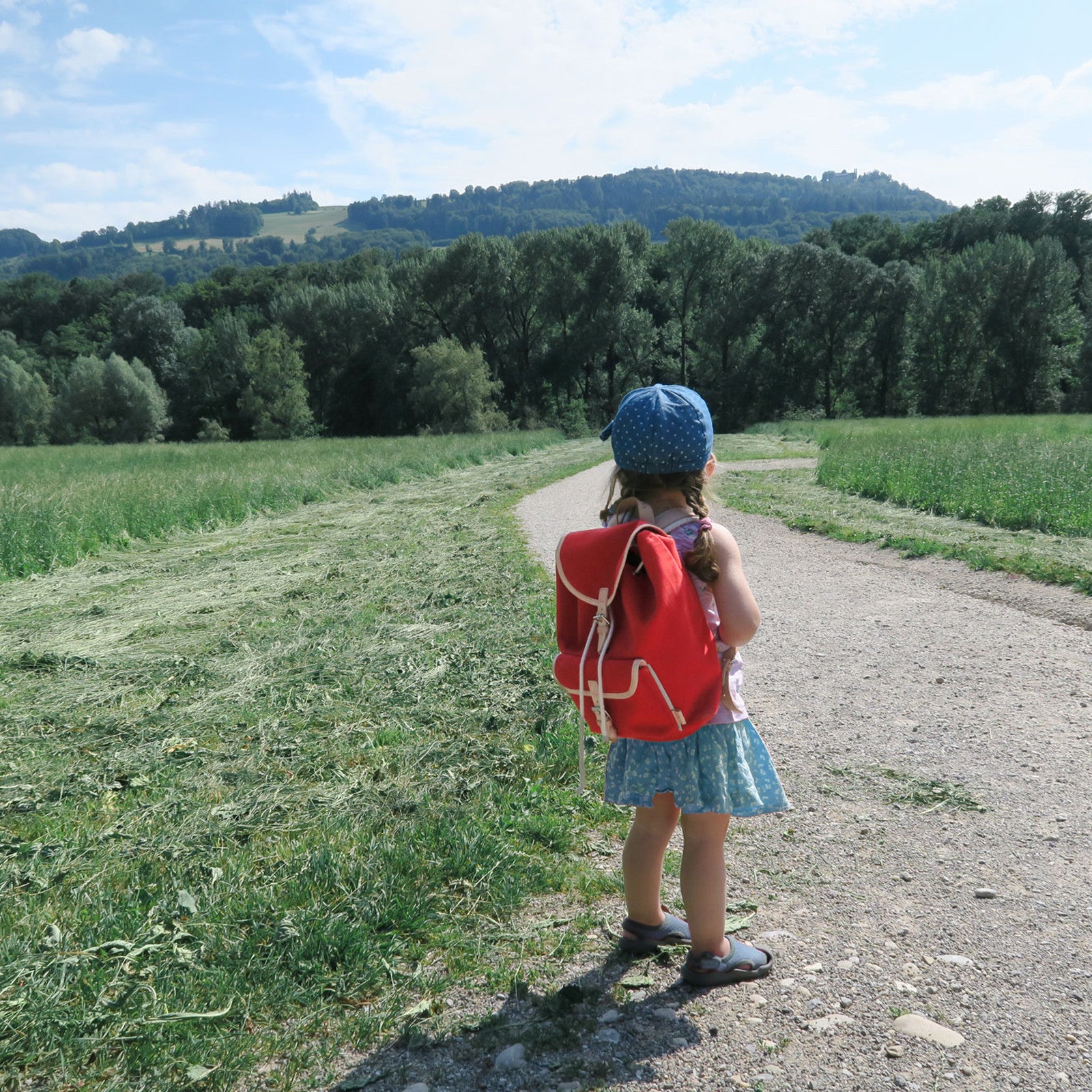 Kinderrucksack Georgie Rot, Leder Natur