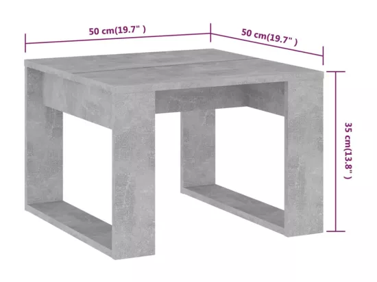 Table d'appoint Gris béton 50x50x35 cm Aggloméré