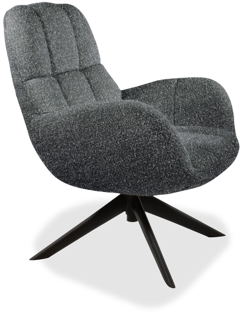 Draaifauteuil Antraciet Elvis B72.5 x D75 x H88 cm