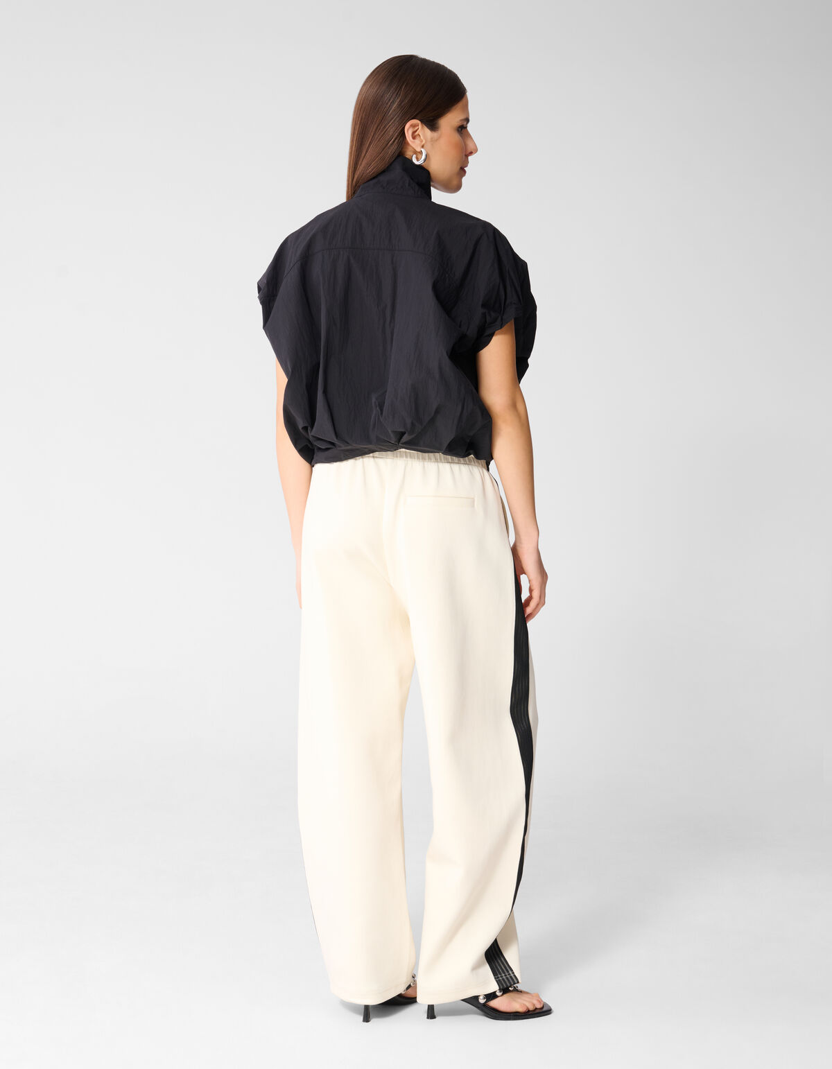 Oversized Balloon Fit Blouse Zwart
