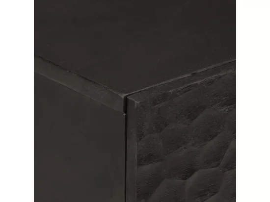 Prolenta Premium - Table de chevet noir 50x33x60 cm bois de manguier massif