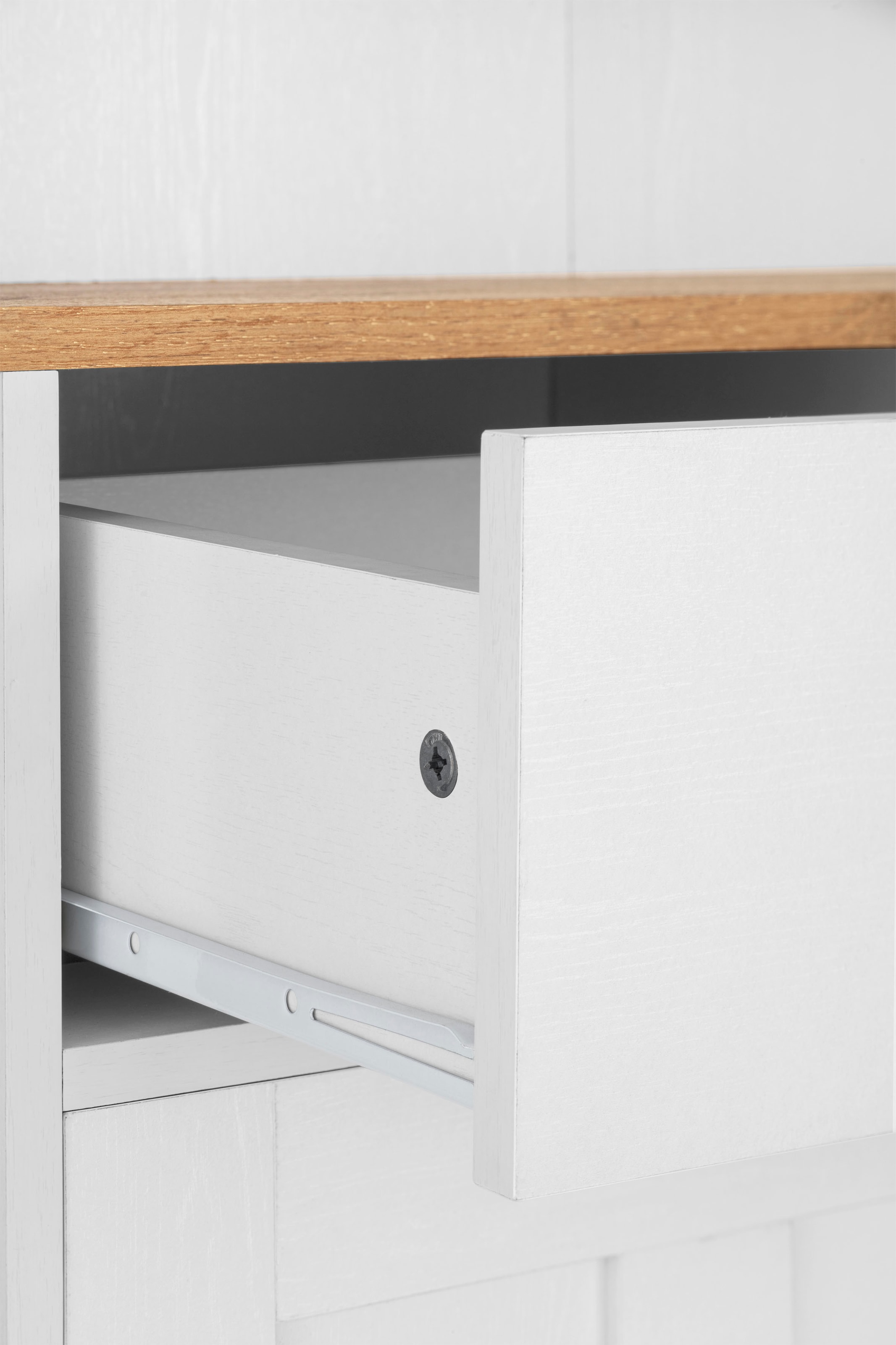Home affaire Buffet »Kate« Breite 128 cm, mit Glastüren und Holztüren, Metallgriffe, Höhe 182 cm