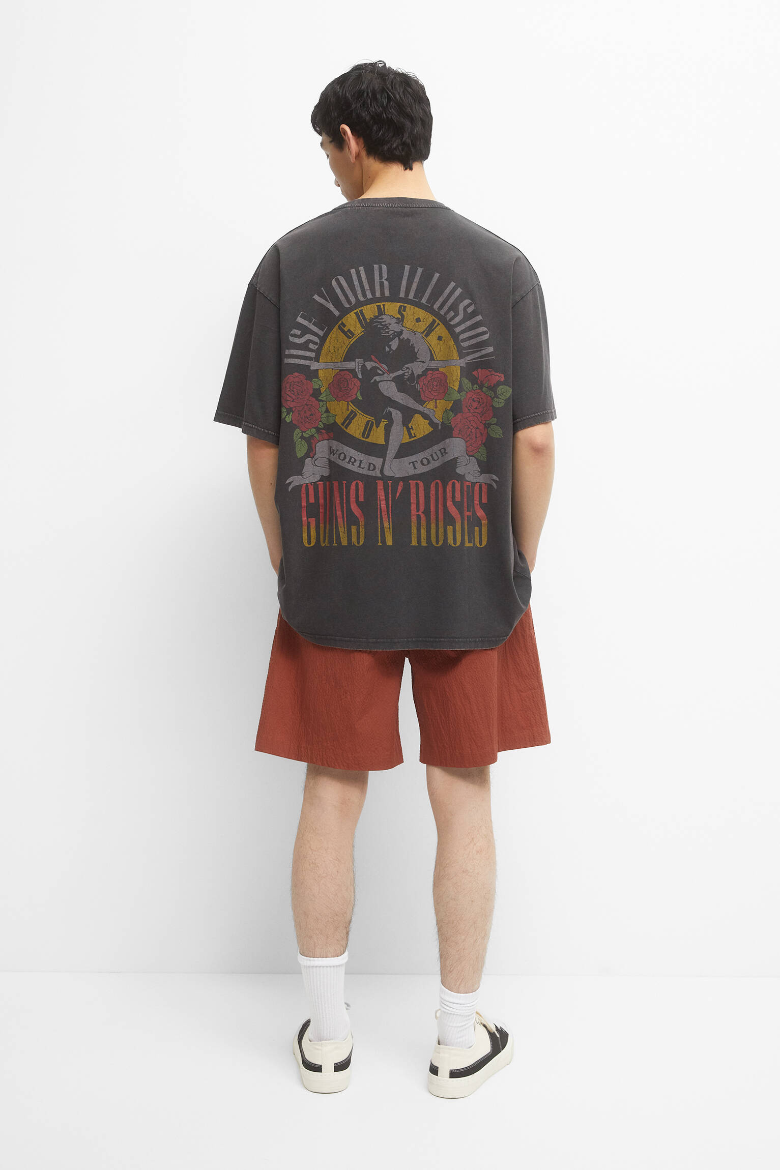 CAMISETA DA TURNÊ MUNDIAL DO GUNS N' ROSES - PRETA