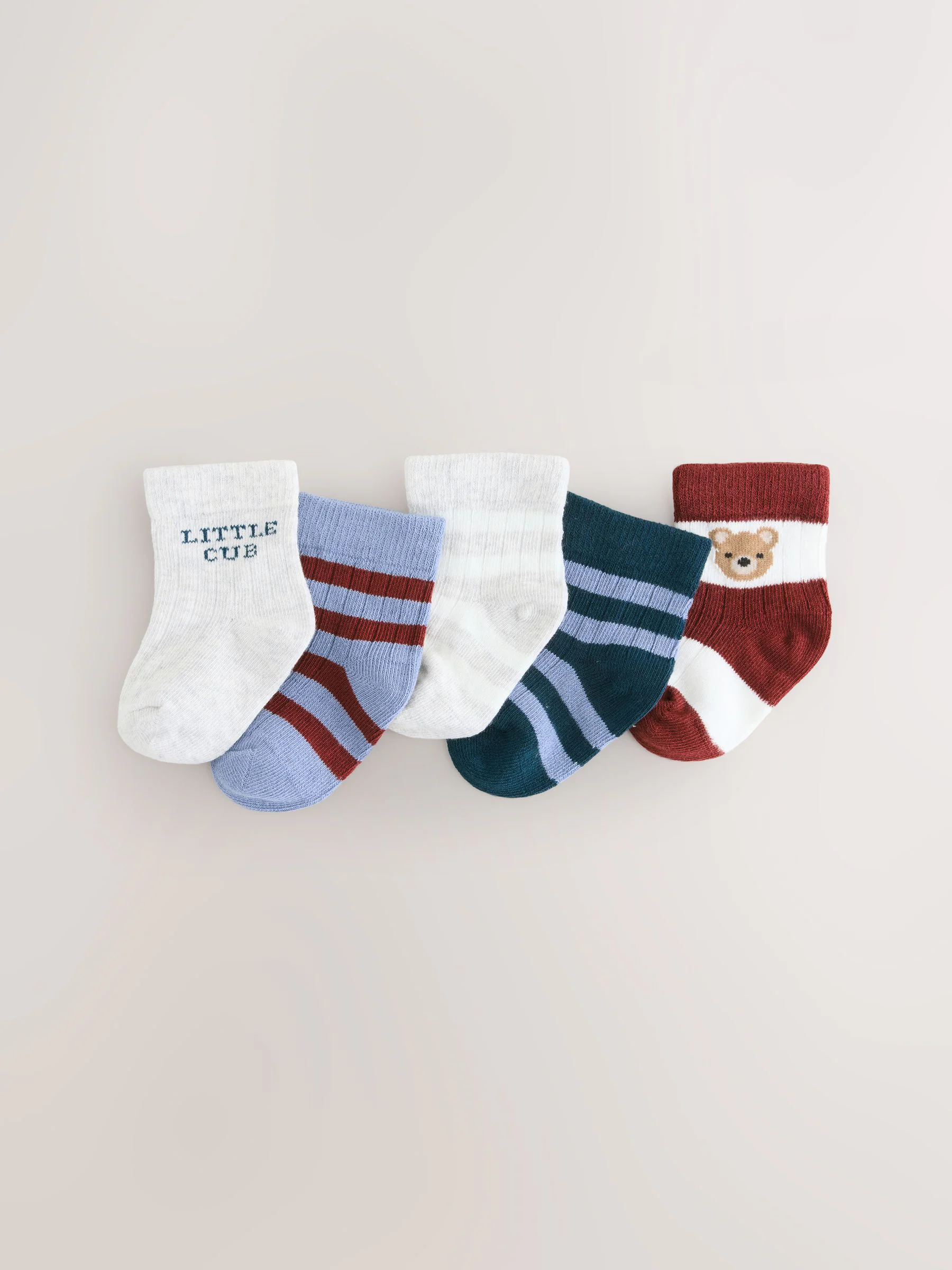 Marineblauw - Verpakking van 5 paar babysokken (0 mnd-2 jr)