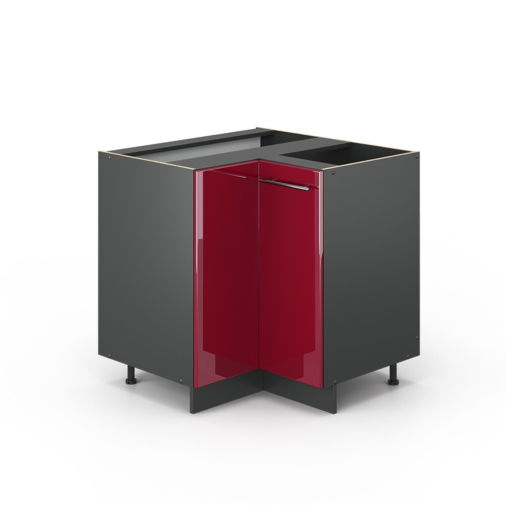 VICCO Eckunterschrank 87 cm Bordeaux Hochglanz Küchenschrank Hängeschrank Küchenzeile Fame-Line
