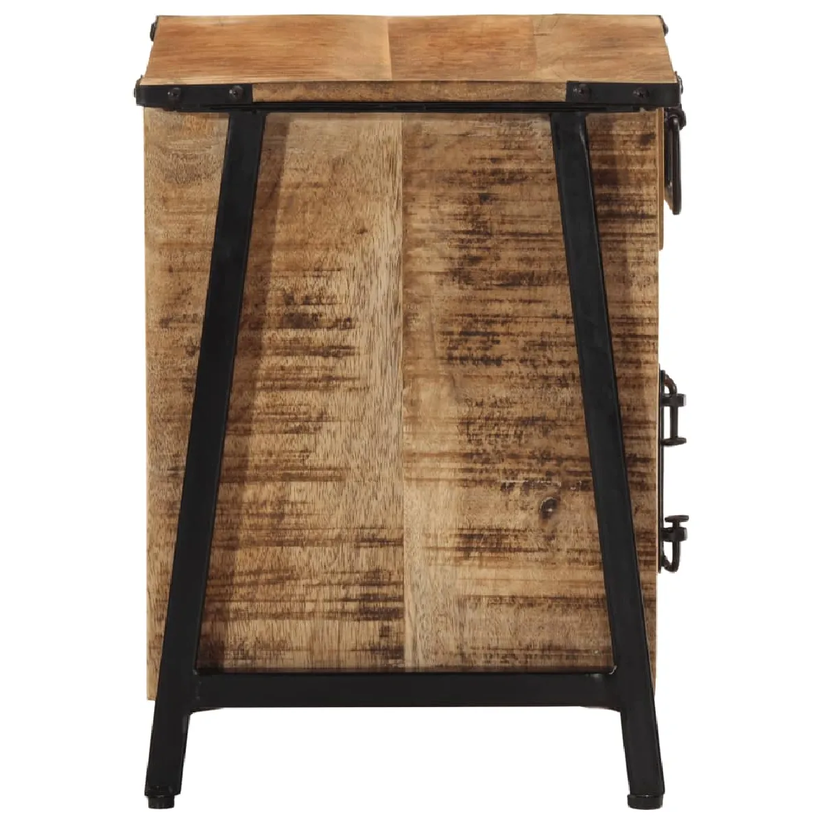 vidaXL Table de chevet - Bois de Manguier et Fer
