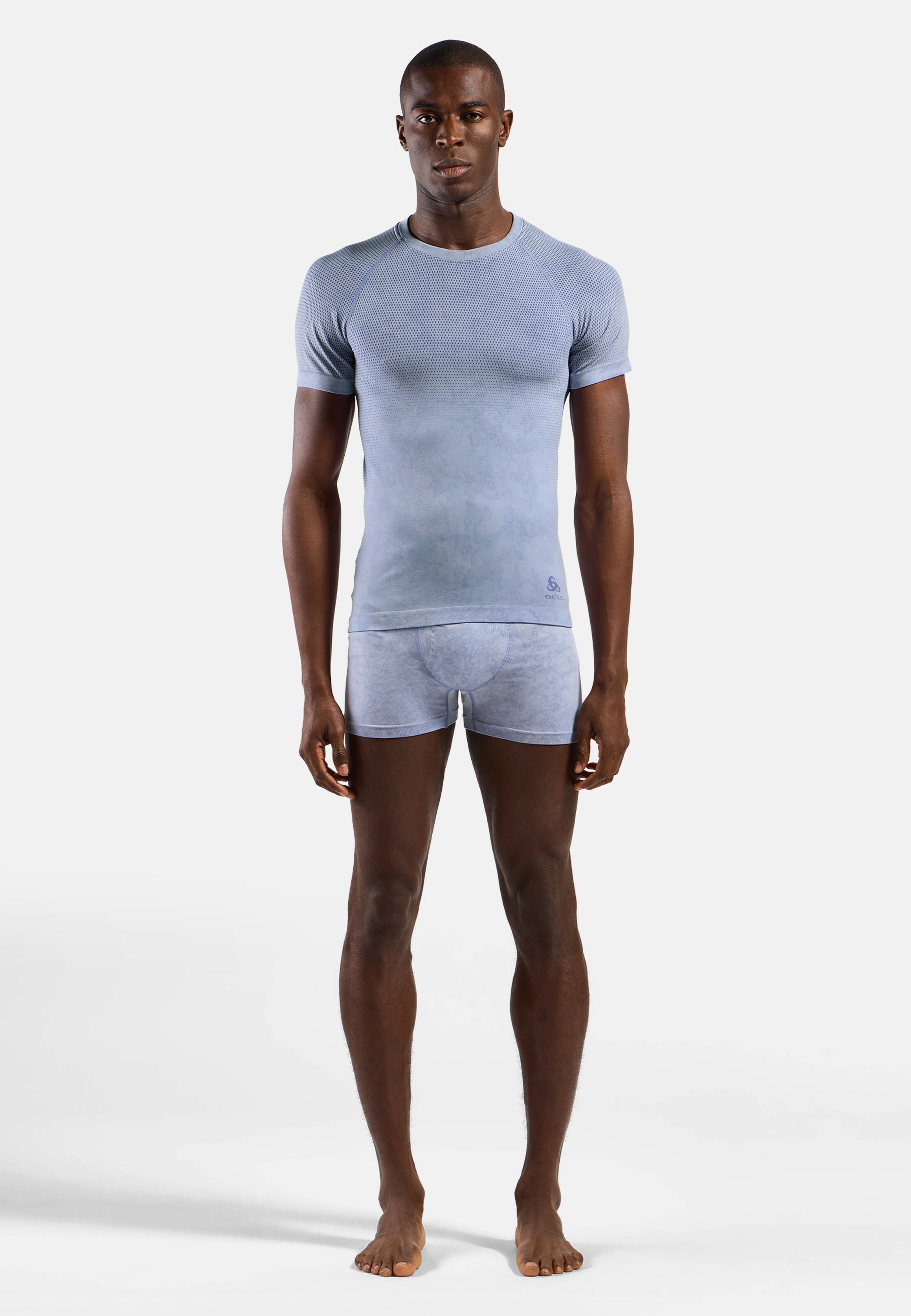 Kurzärmeliger Performance Light Base Layer mit Rain-Dye-Effekt in Skipper Blue