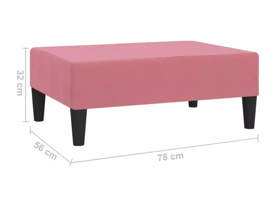 Repose-pied Rose 78x56x32 cm Velours