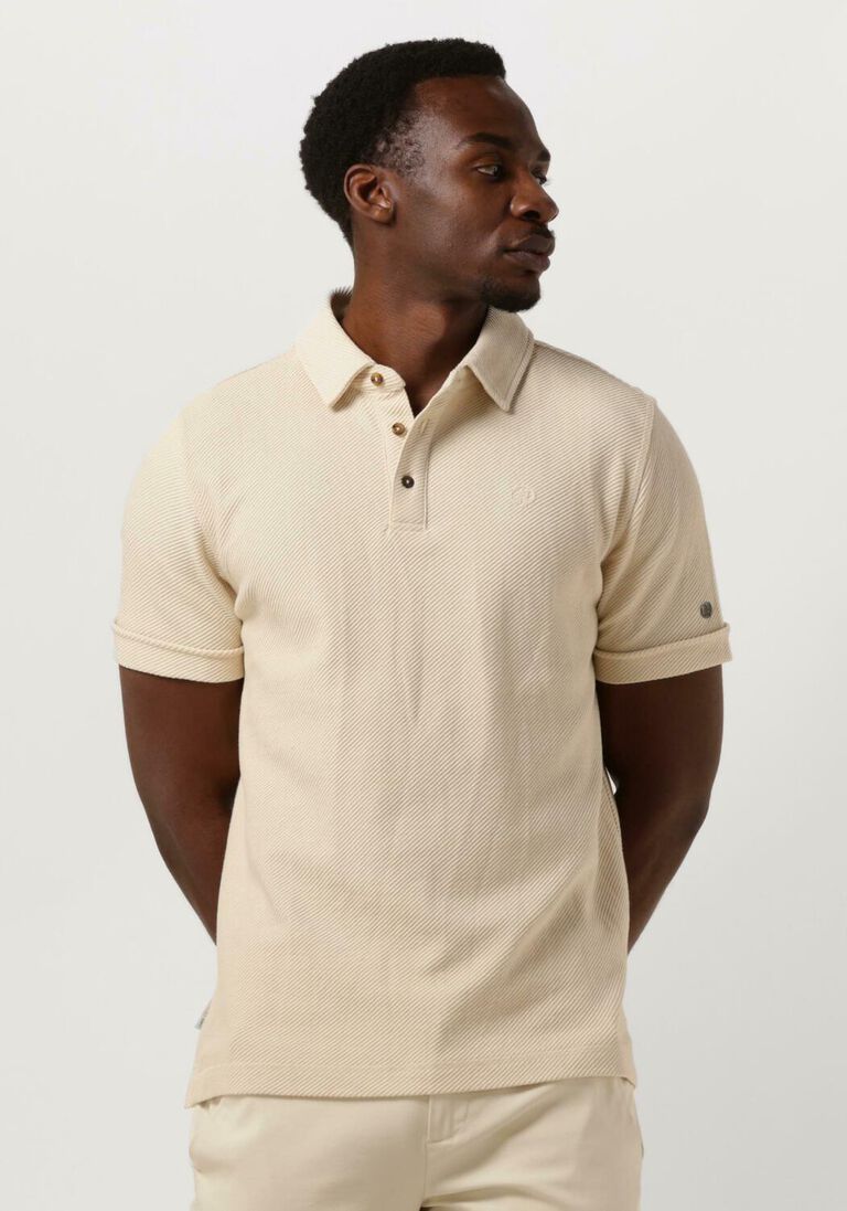 CAST IRON beige cast iron polo short sleeve polo twill