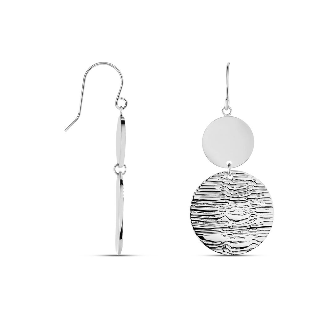 Boucles D'oreilles Pendantes Acier Blanc Stellaire