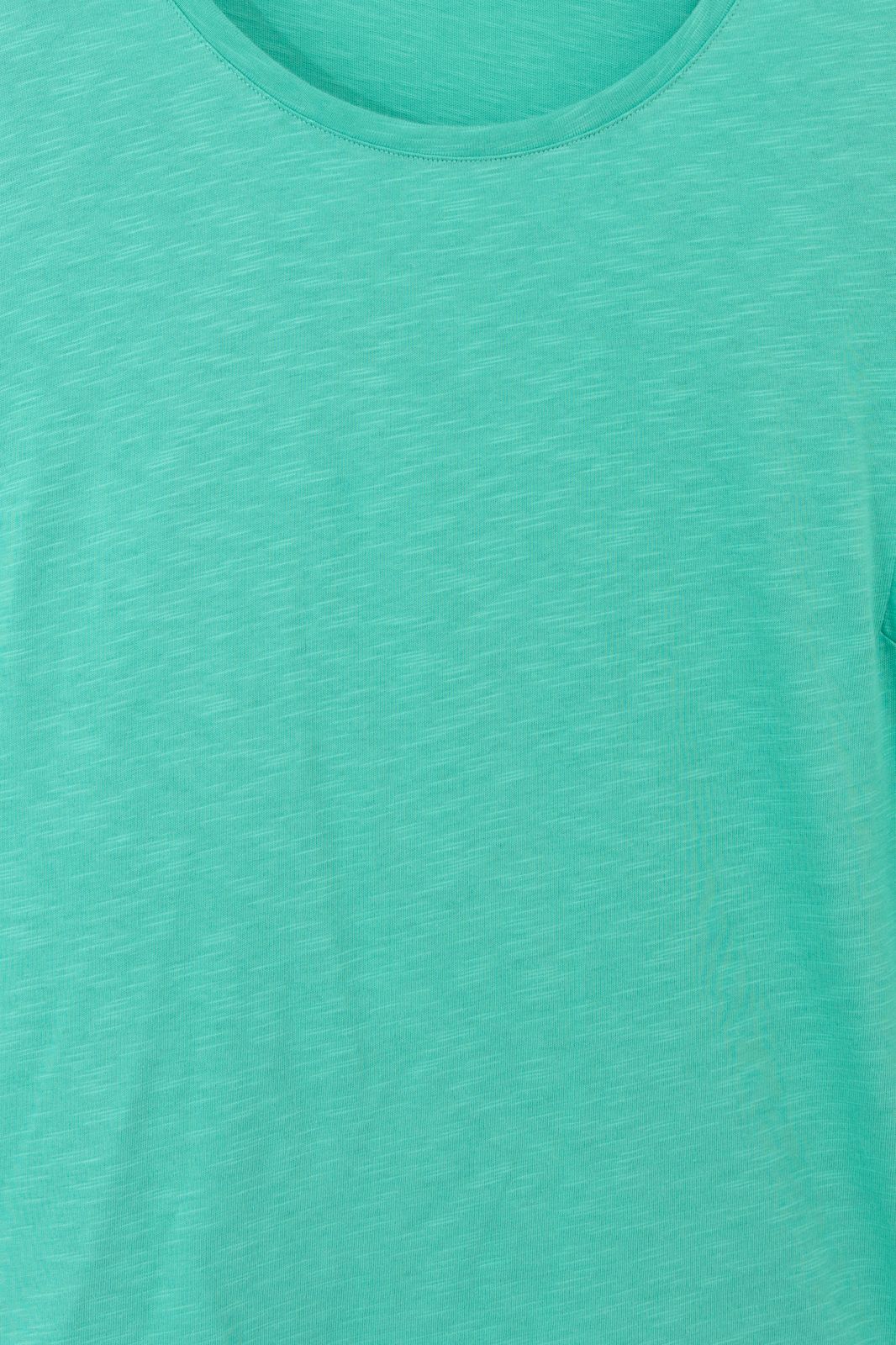 Turquoise T-shirt met schouderdetails