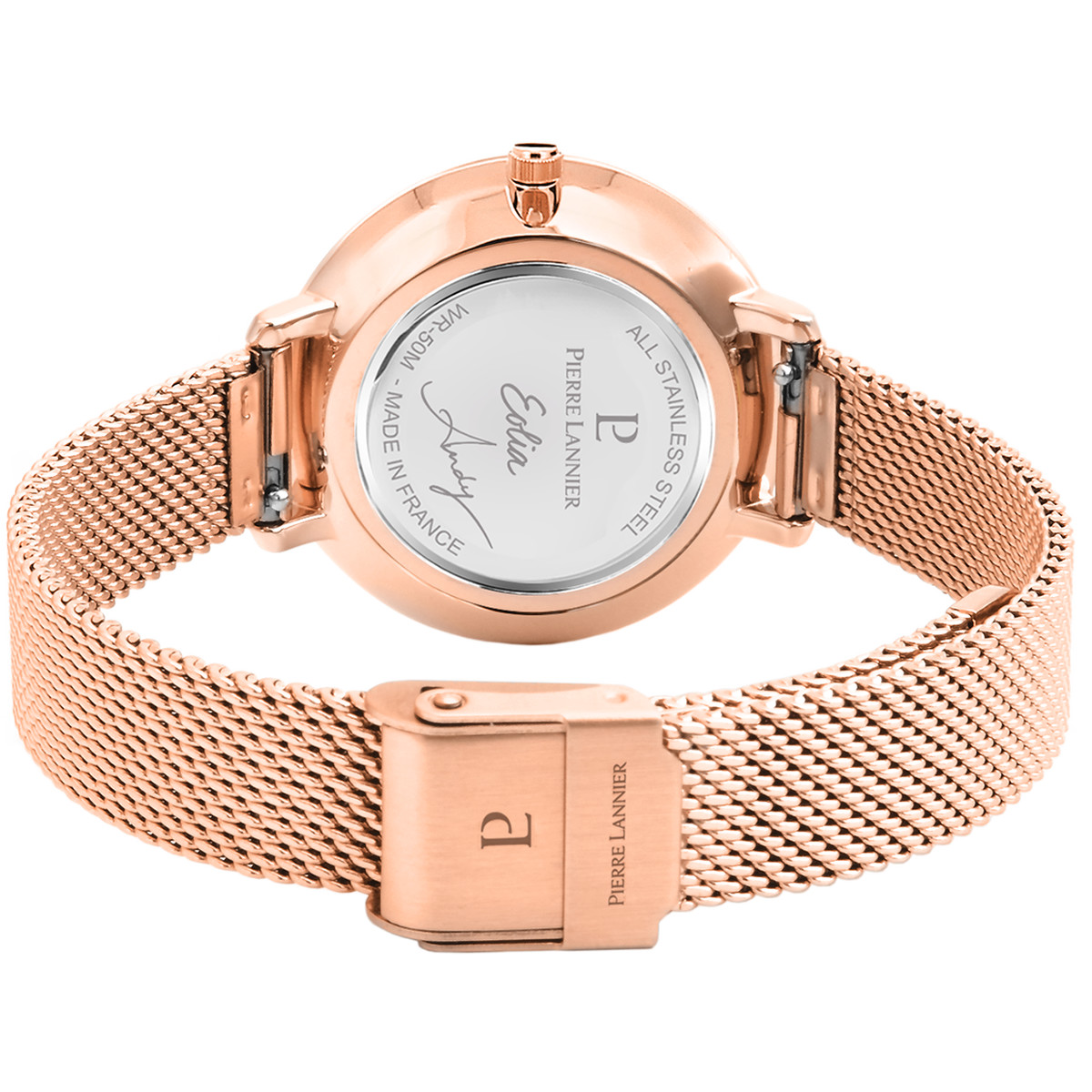 Coffret montre Pierre Lannier femme acier rose