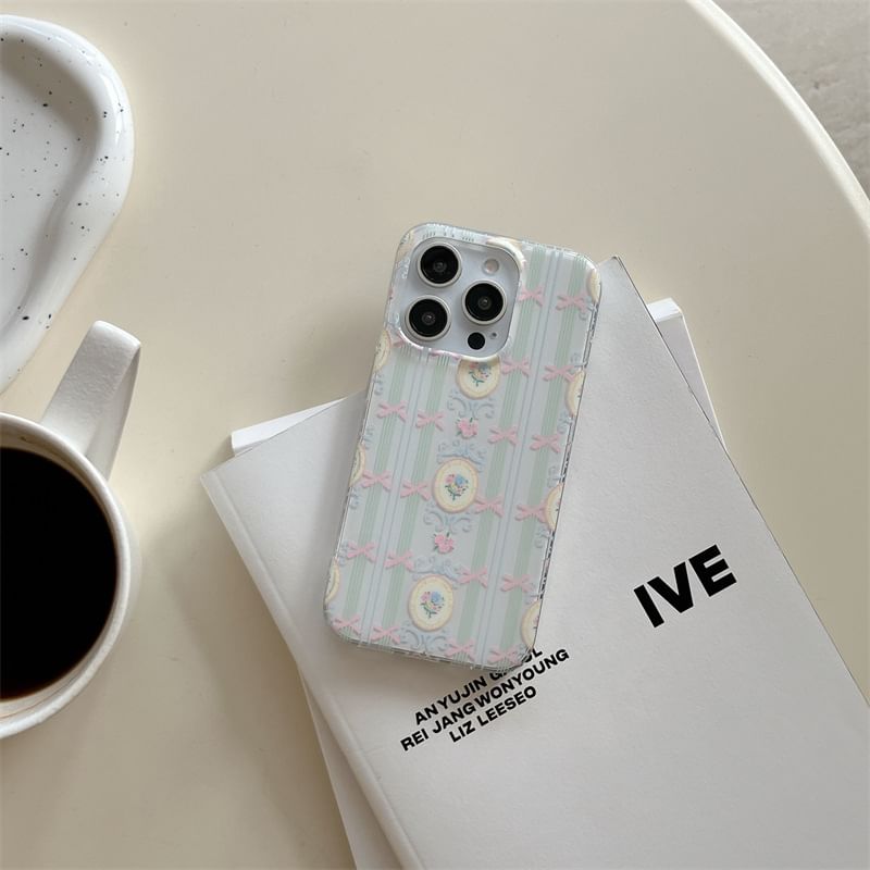 Fonekase - Bow-telefoonhoesje - Apple iPhone 16 Pro Max / 16 Pro / 16 Plus / 16 / 15 Pro Max / 15 Pro / 15 Plus / 15 / 14 Pro Max / 14 Pro / 14 Plus / 14 / SE / 13 Pro Max / 13 Pro / 13