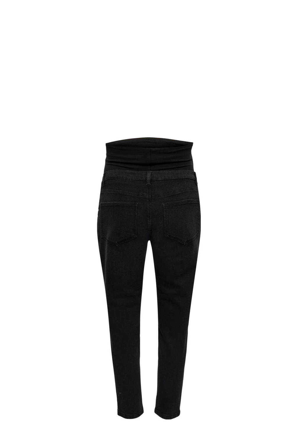 ONLY MATERNITY straight leg zwangerschapsjeans OLMCATWALK met katoen zwart