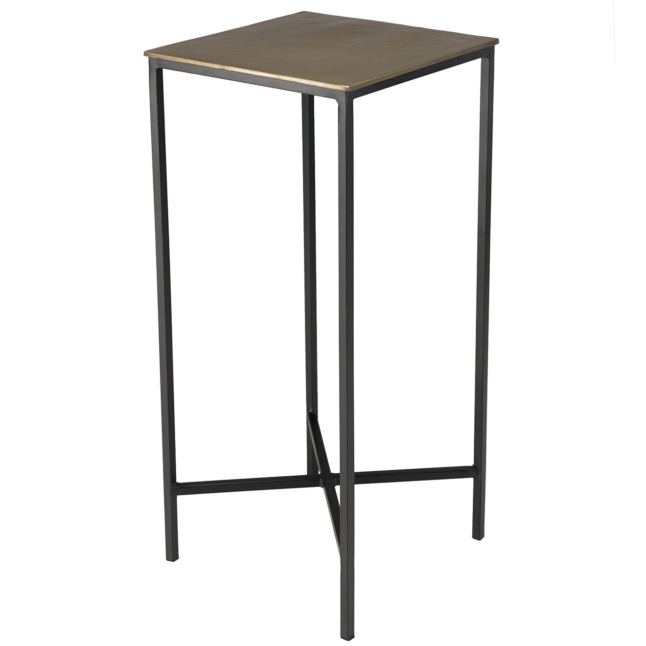 Macabane Table d'appoint carrée plateau Jonas doré/noir - 30x30x66 cm
