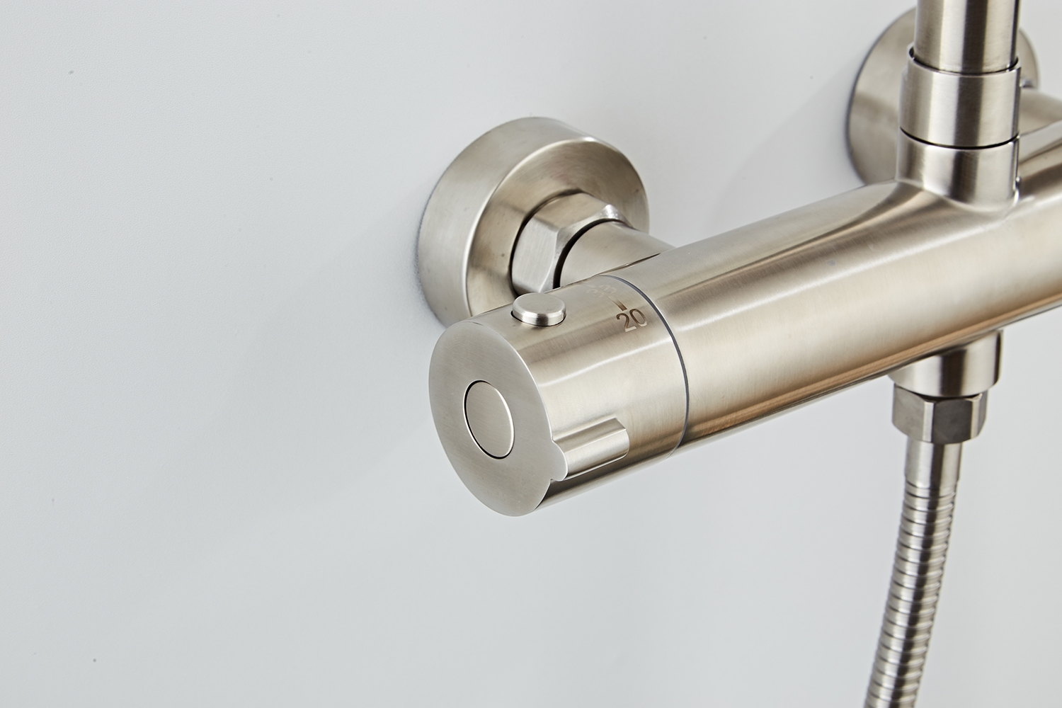 Saniclear Exclusive volledig 304 RVS regendouche opbouw 20cm met staafhanddouche