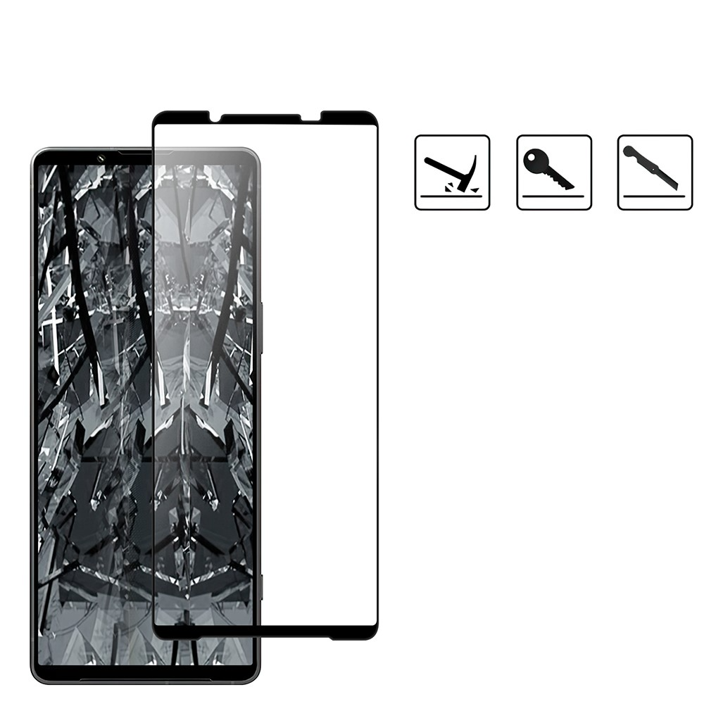 Sony Xperia 1 VI Full-Screen Vollbild Glas Display mit Rahmen - Schwarz