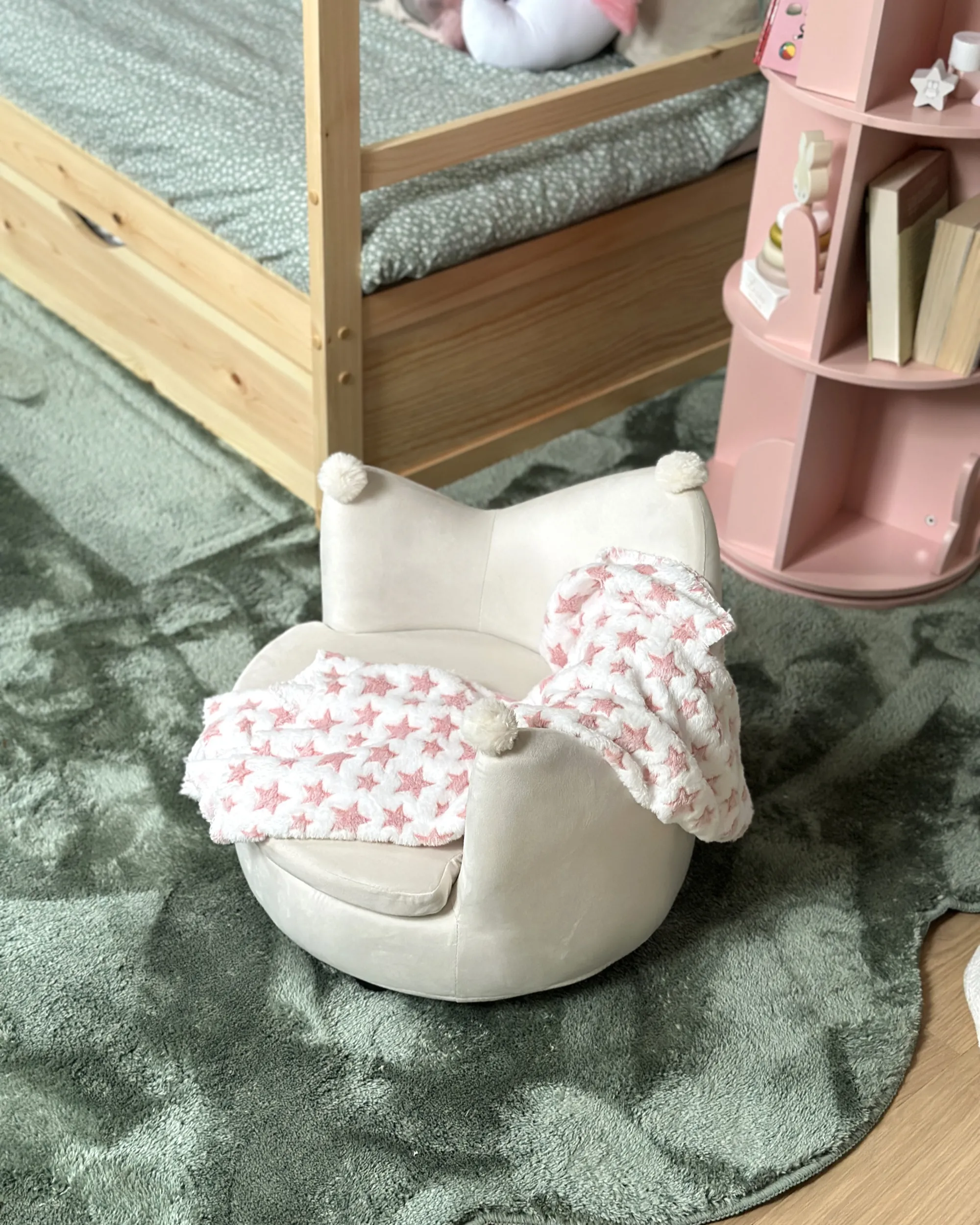 Kinderfauteuil Kroon VEGA Fluweel Lichtbeige