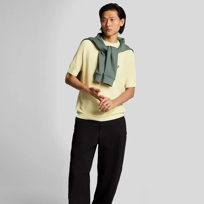 Lyle & Scott Linen Blend Knitted T-shirt Heren