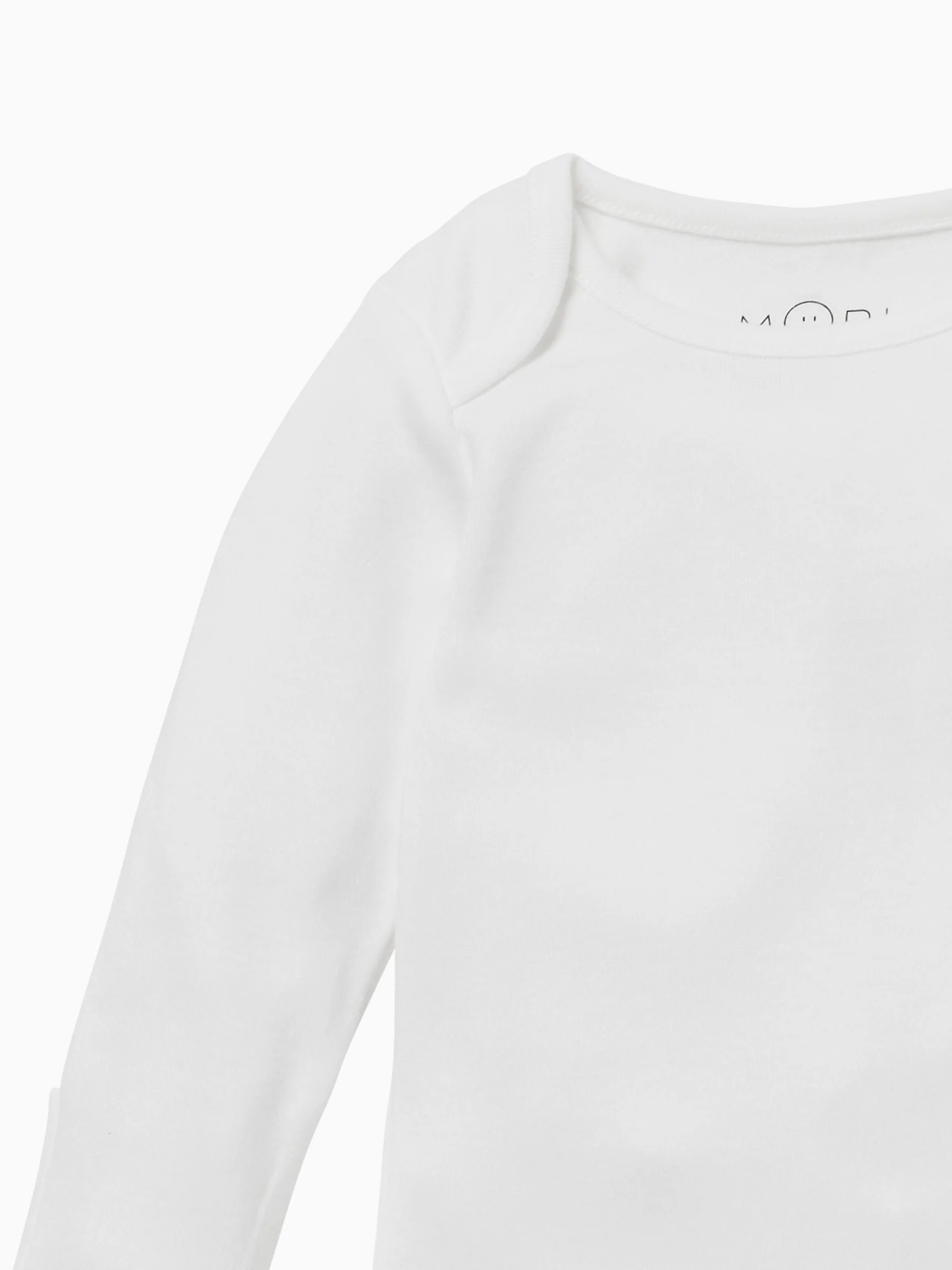 Wit - MORI Lange Mouw Envelope Hals Bodysuit