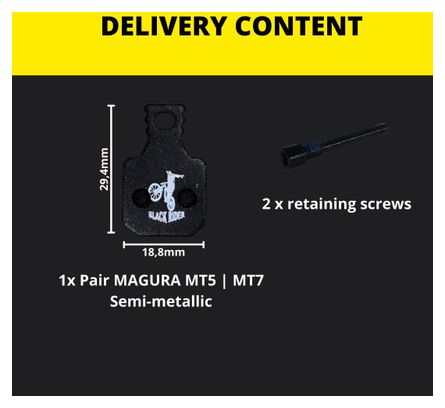 Paires de Plaquettes BLACK RIDER pour Magura MT5|MT7 Semi-Métallique 