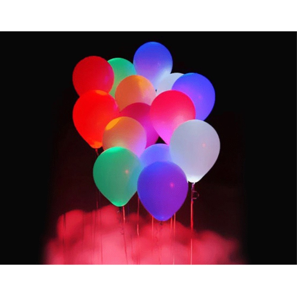 (24er Set) Ø30cm LED Party Deko Ballons Latex Luftballons - Assortiert