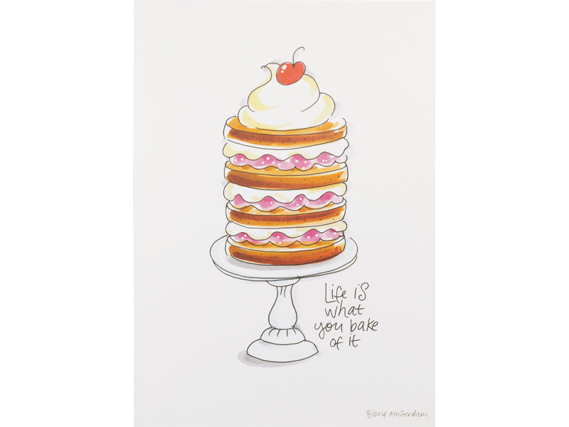 Poster A4 Even Bijkletsen Cake