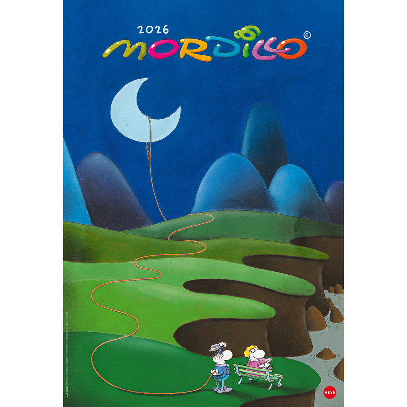 Heye Bildkalender 2026, Mordillo, 1 Monat / Seite