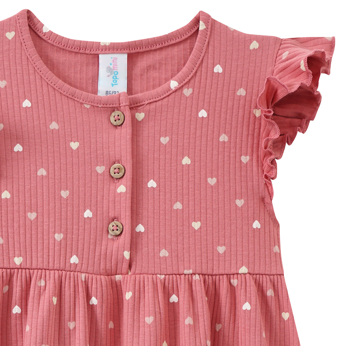 Topomini Baby Kleid mit Ripp-Struktur himbeer