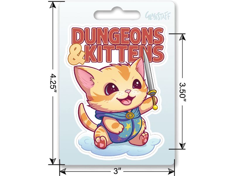 Glass Staff Dungeons & Kittens Sticker Mehrfarbig Aufkleber für RPG-Fans