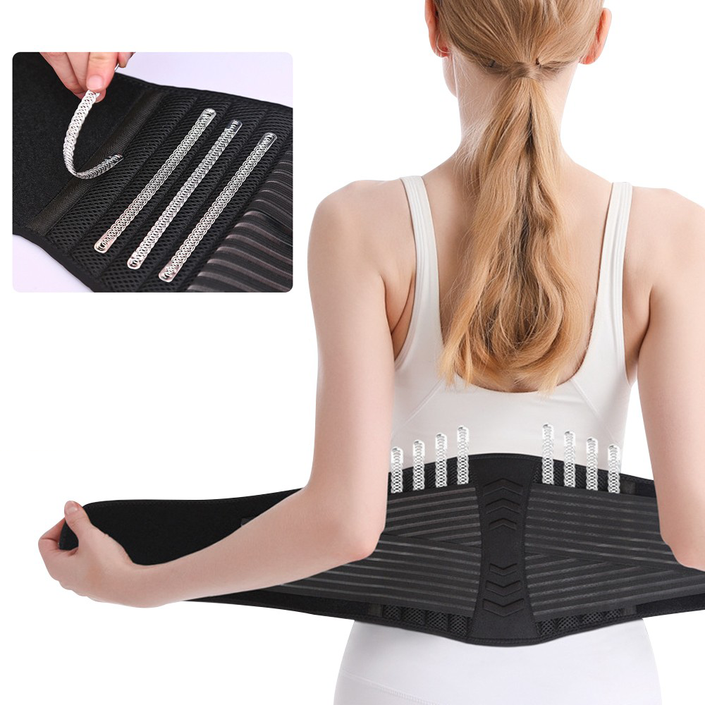 (Gr. L) Unisex Fitness Taillengürtel Sport Schwitzgurt - Schwarz