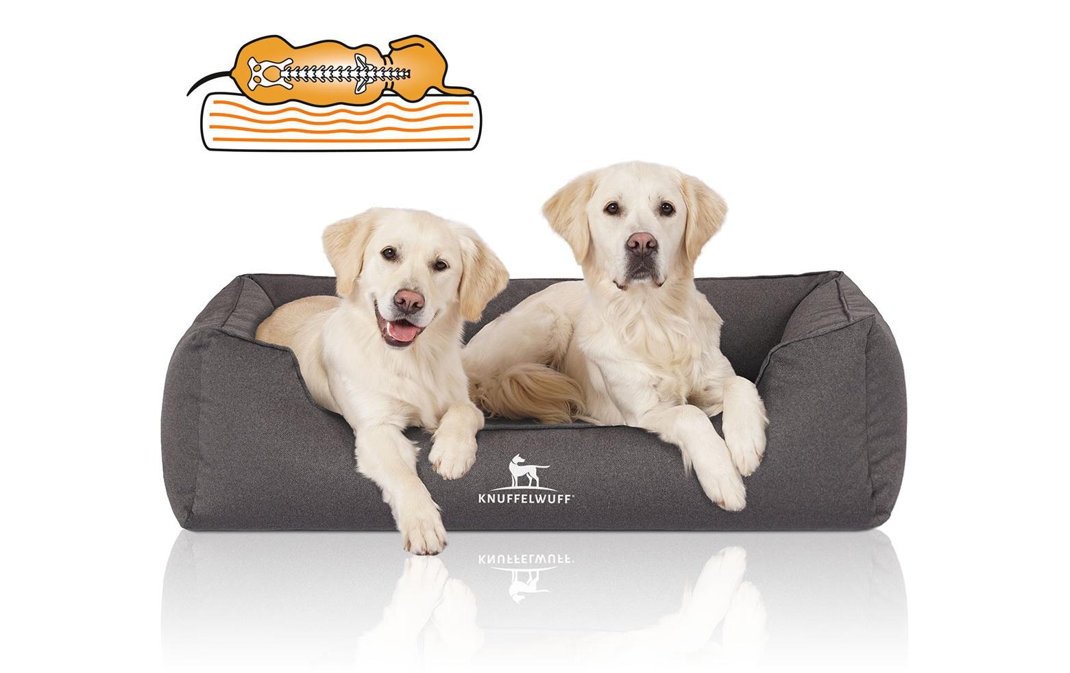 Knuffelwuff Tierbett »Leon Velour M – L, 85 x 63 cm, Anthrazit«