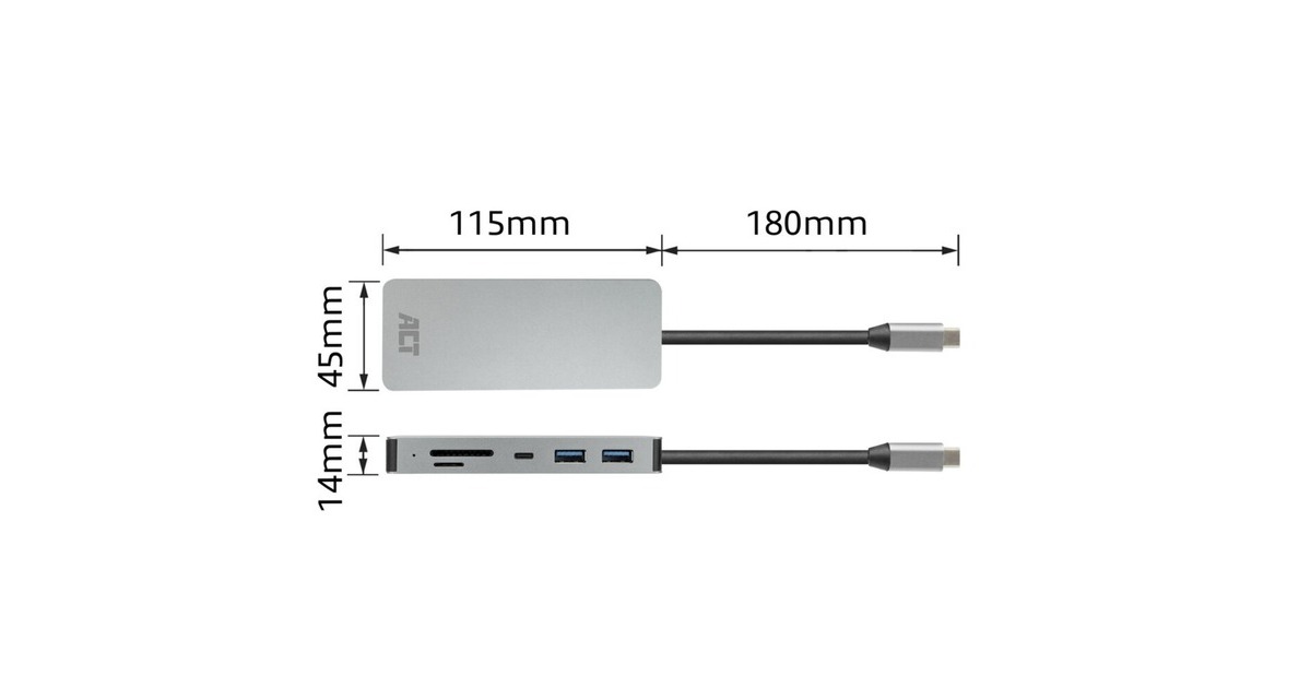 ACT ConnectivityUSB-C 4K docking station  (Aluminium, USB-C, HDMI, LAN)