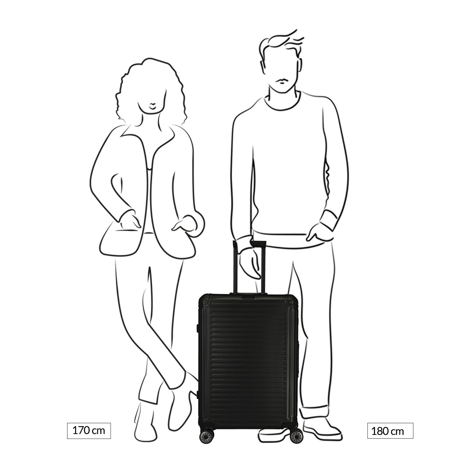 Travelite Next 2.0 Aluminium 4w Trolley M black matt