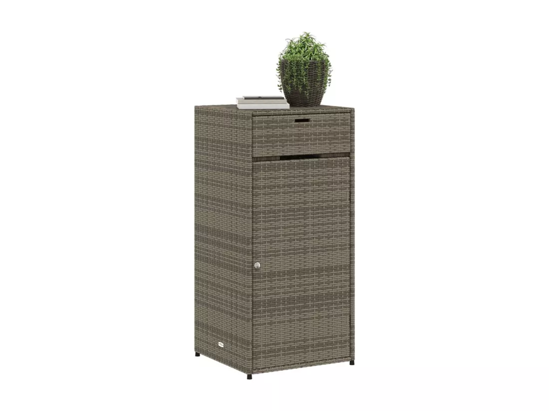 Armoire de rangement de jardin gris 55x55x111 cm résine tressée