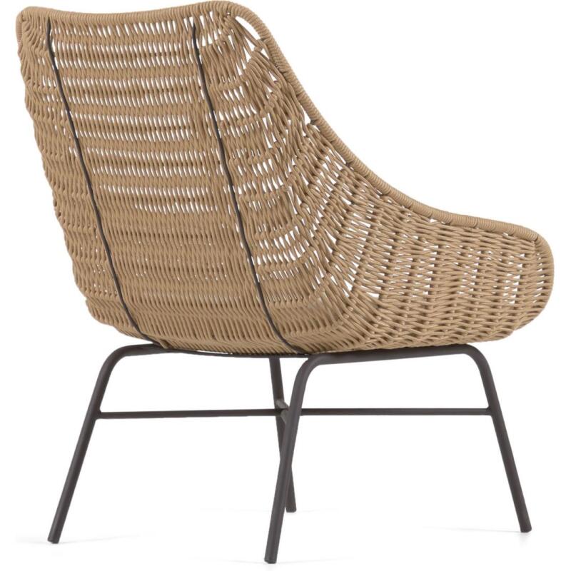Fauteuil Abeli - corde - pied acier beige