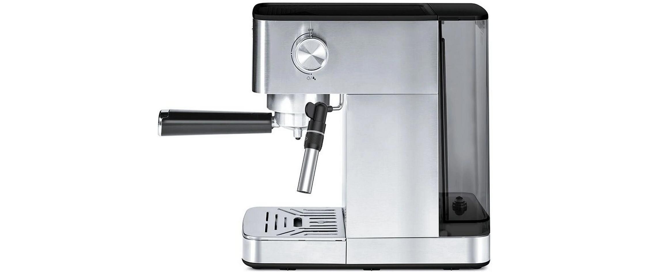 Siebträgermaschine Coffea P10S Silber<br>Manuelle Espressomaschine
