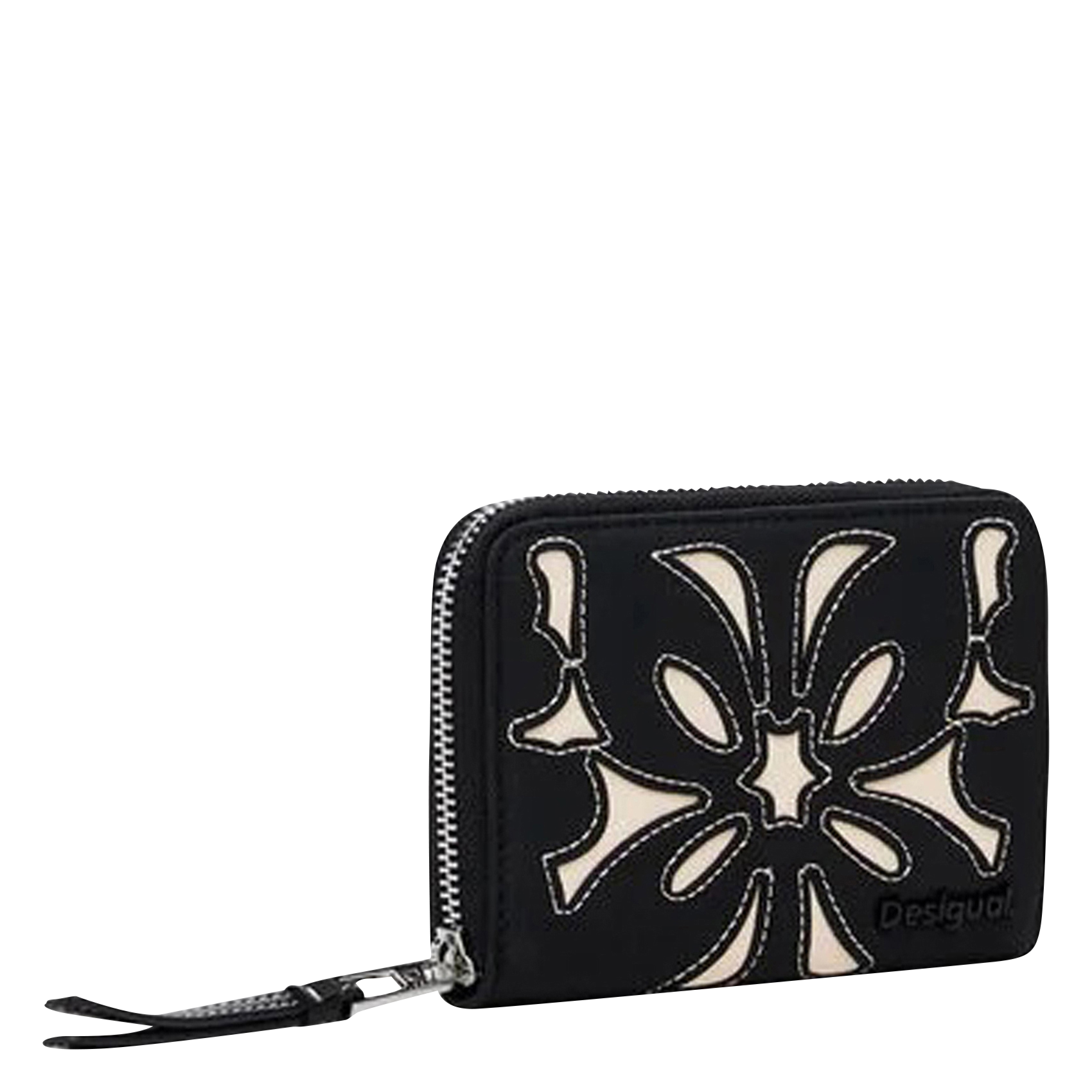 Portefeuille à motif floral | Noir