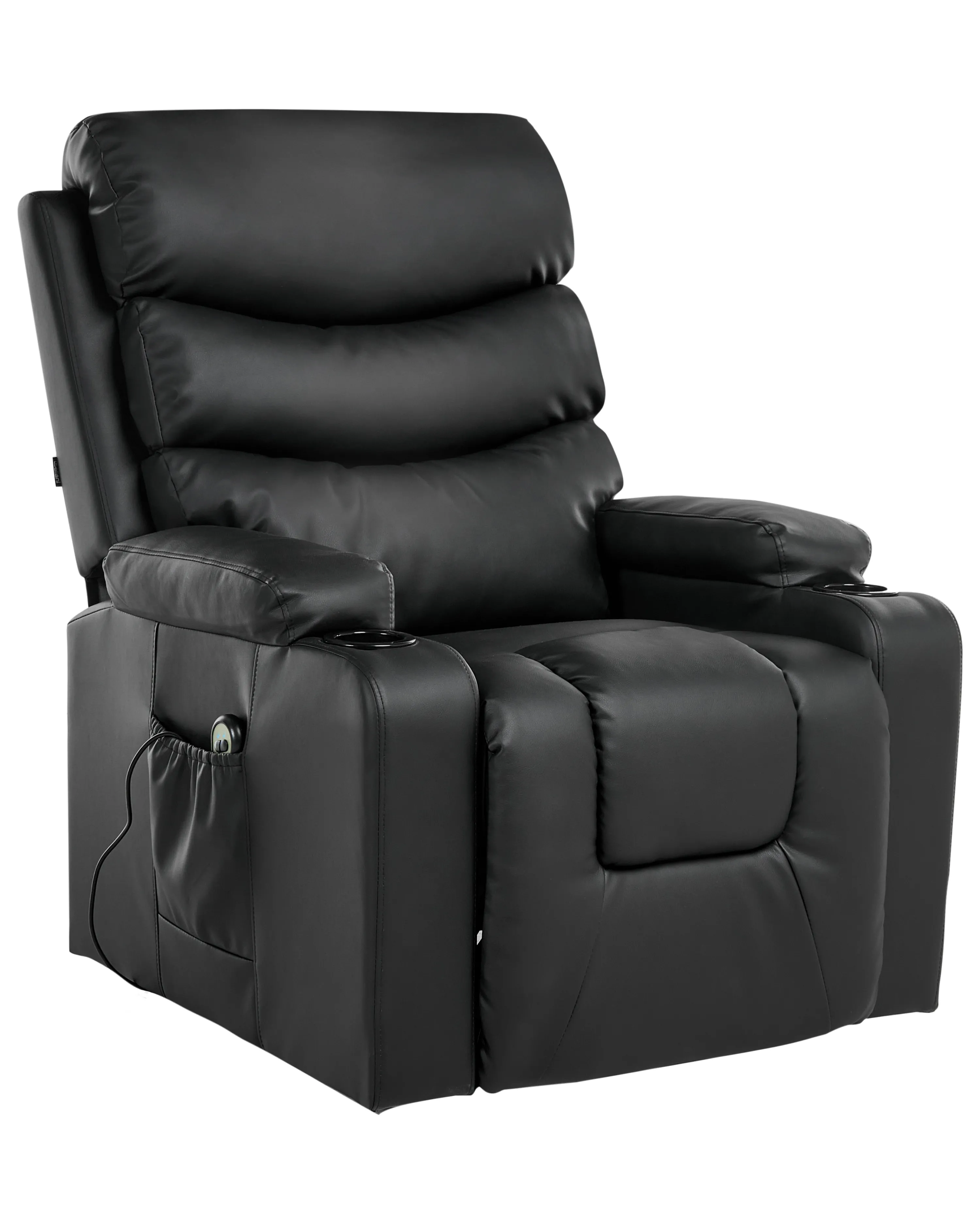 Elektrische relaxfauteuil ETER inclusief voetensteun Kunstleer Zwart