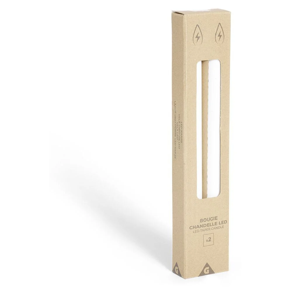 Bougie chandelle LED blanche x2