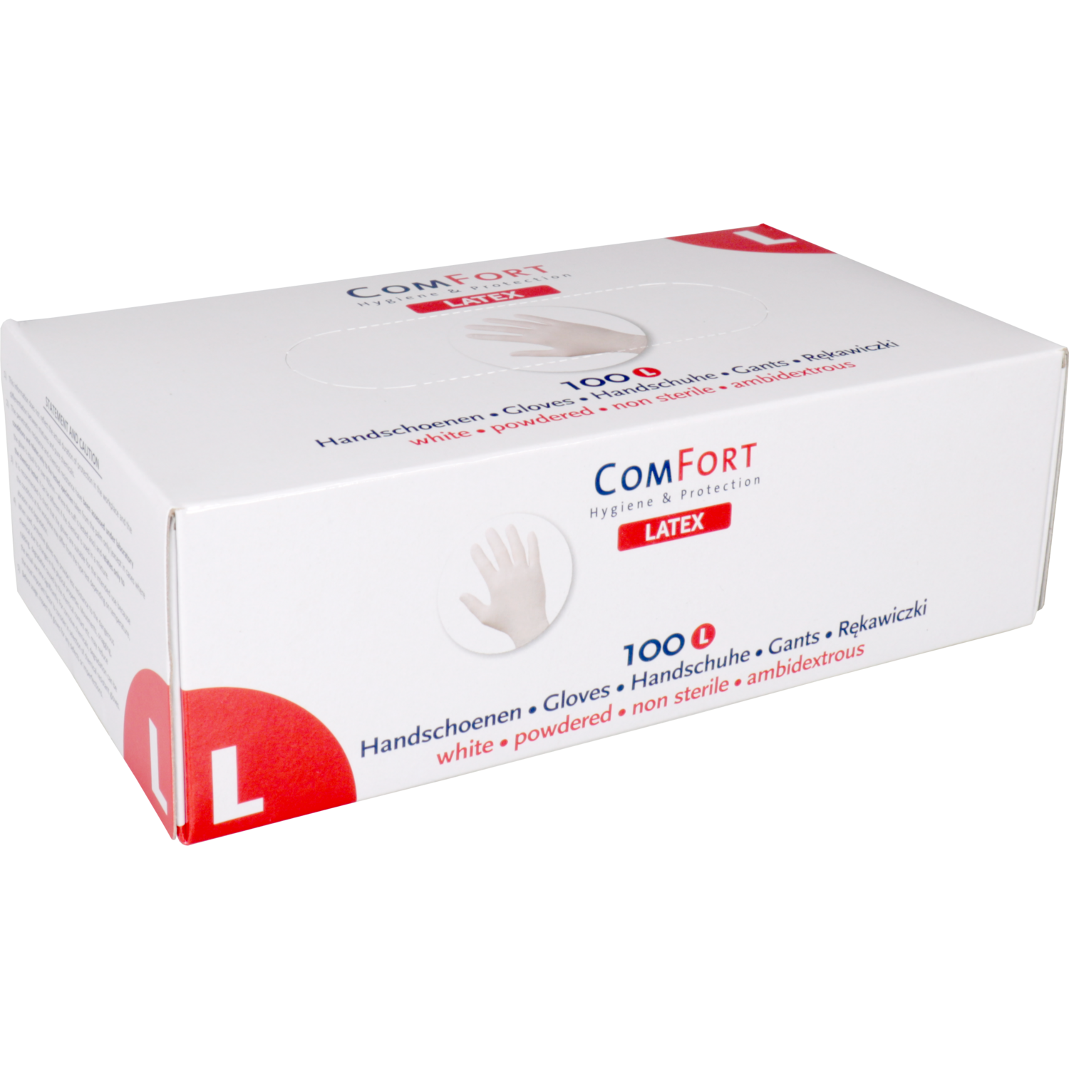 ComFort Handschoen, Latex, gepoederd, L, 5.4gr, wit
