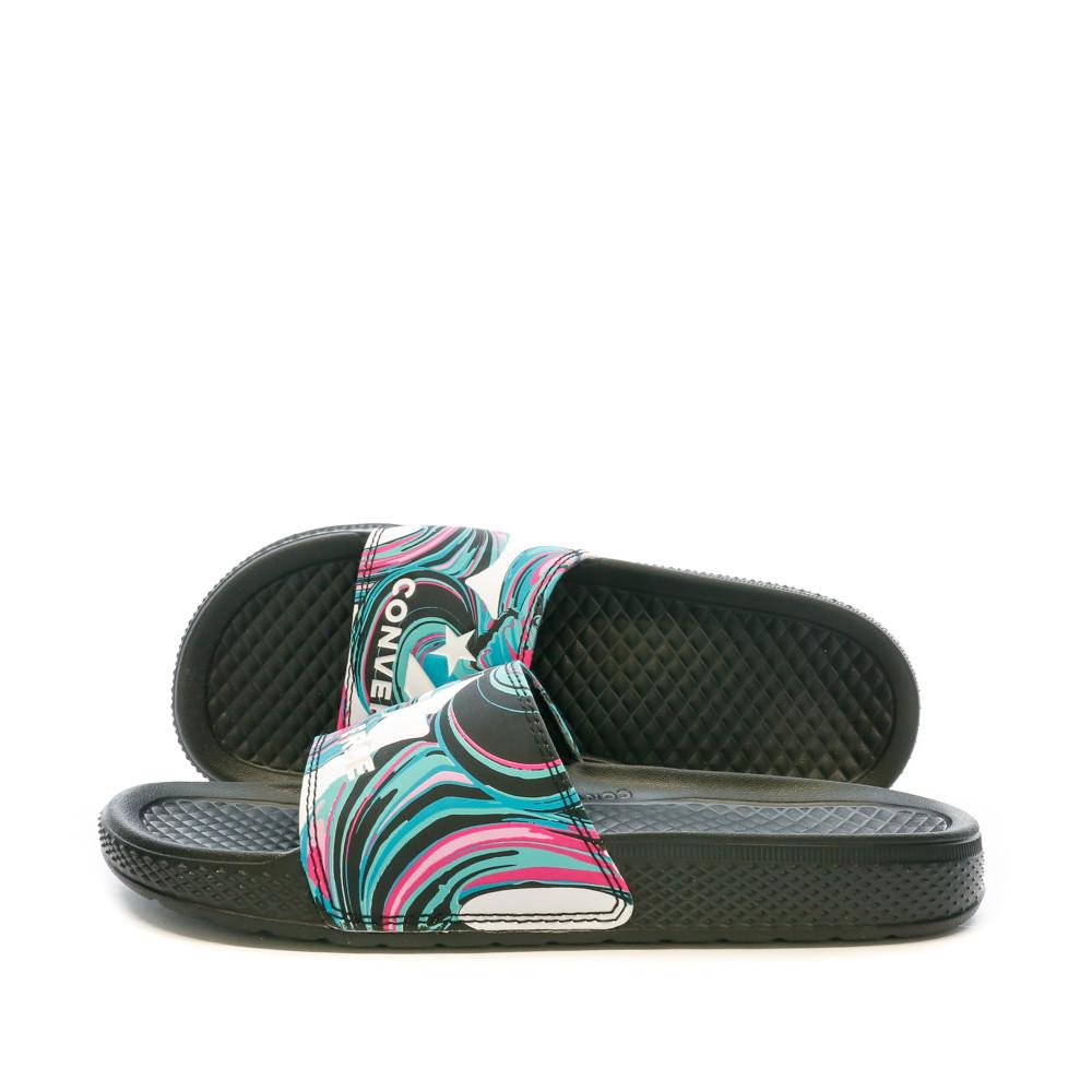 Converse Claquettes Noires/Bleu Homme Converse All Star Slide