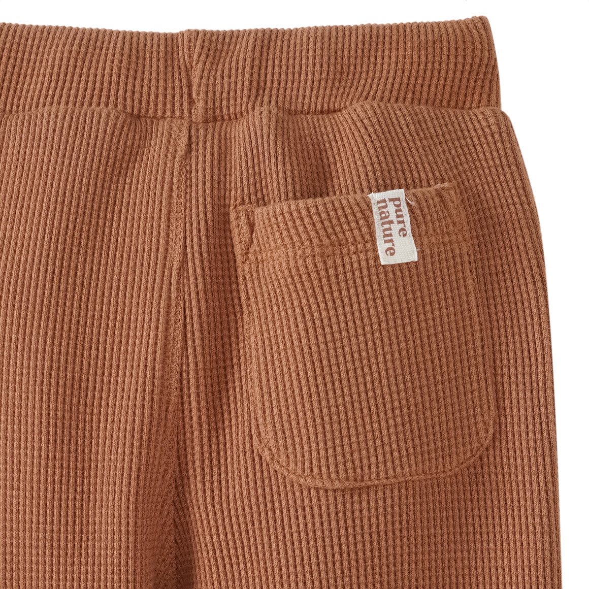 Topomini Pure Collection 2 Baby Jogginghosen aus Waffel-Piqué terracotta / hellblau