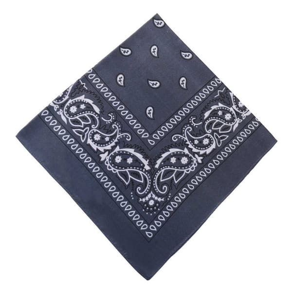 Bandana skjerf sjal snus klut paisley mønster mørk grå