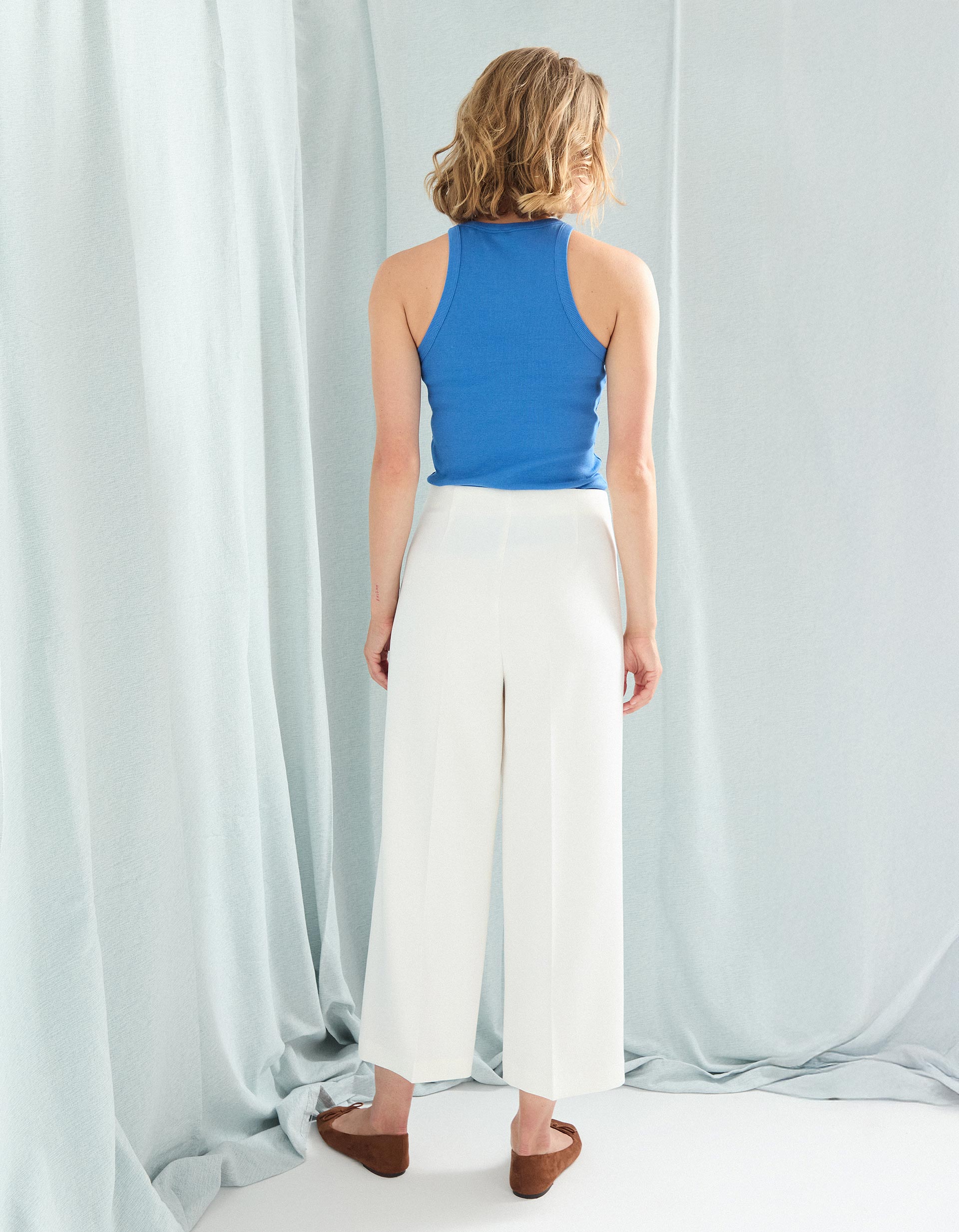 Calças Culotte, Mulher, Branco