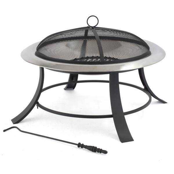 TEPRO Feuerstelle SILVER CITY - schwarz-Edelstahl - 1035