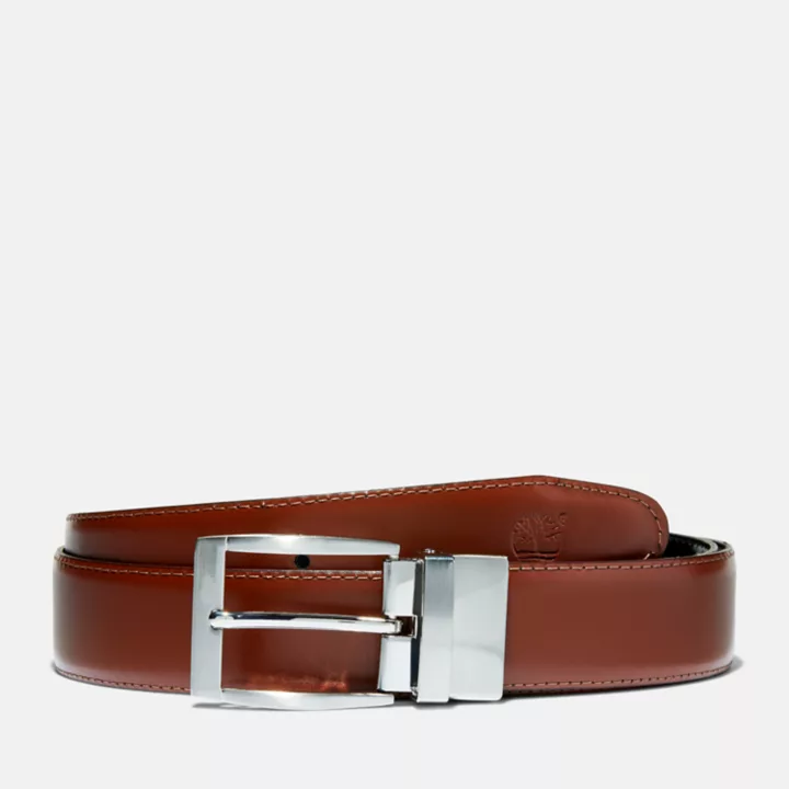 Ceinture réversible en cuir pour homme en marron clair