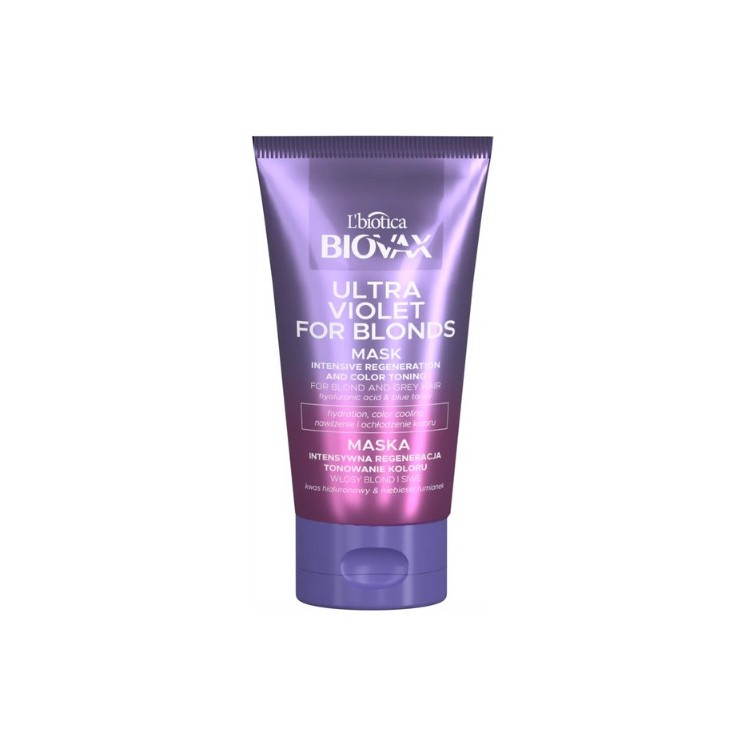 Biovax Ultra Violet intensief regulerend masker voor blond en grijs haar 150 ml